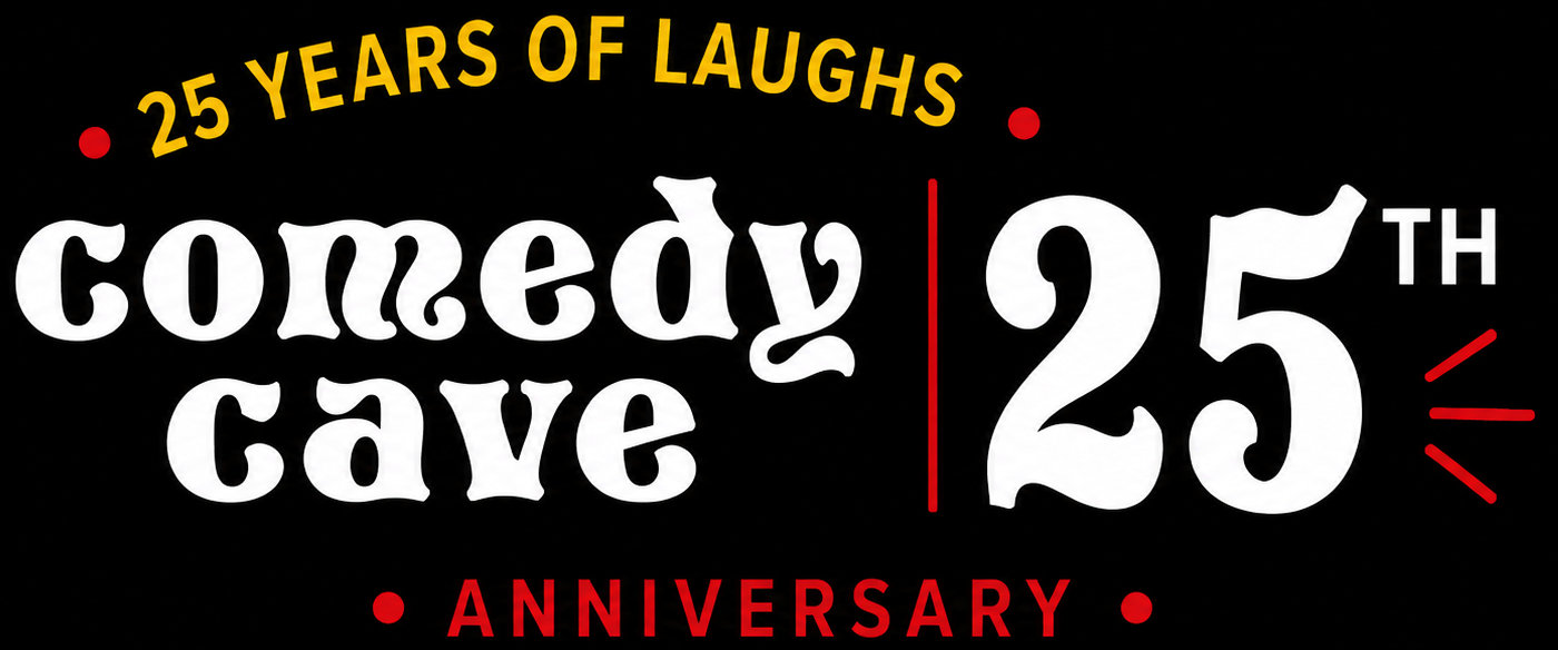 Comedy Cave 25th Anniversary Logo Black Horizontal